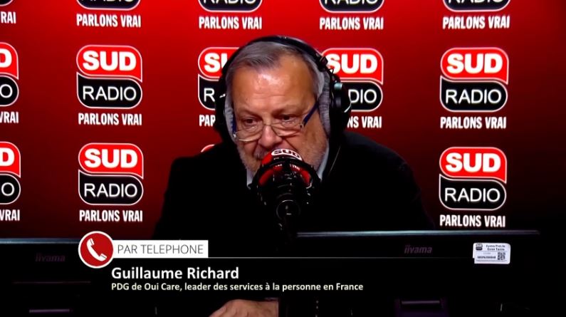Guillaume Richard au téléphone interviewé par Sud radio